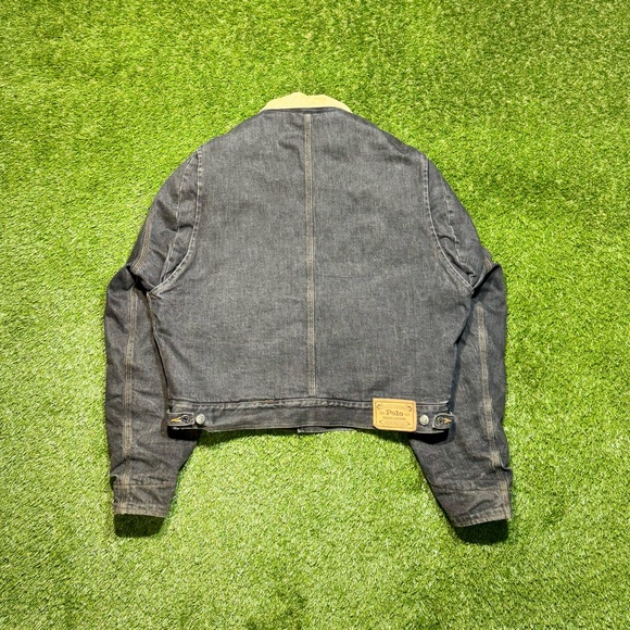 Vintage 70s-80s Polo Ralph Lauren Dungarees Blanket Lined Button Up Denim Jacket - Picture 9 of 11